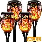 96 дюймов, 72 светодиода, солнечный садовый мерцающий свет ip65, ландшафсветильник, водонепроницаемый светильник для газона, уличный солнечный светильник