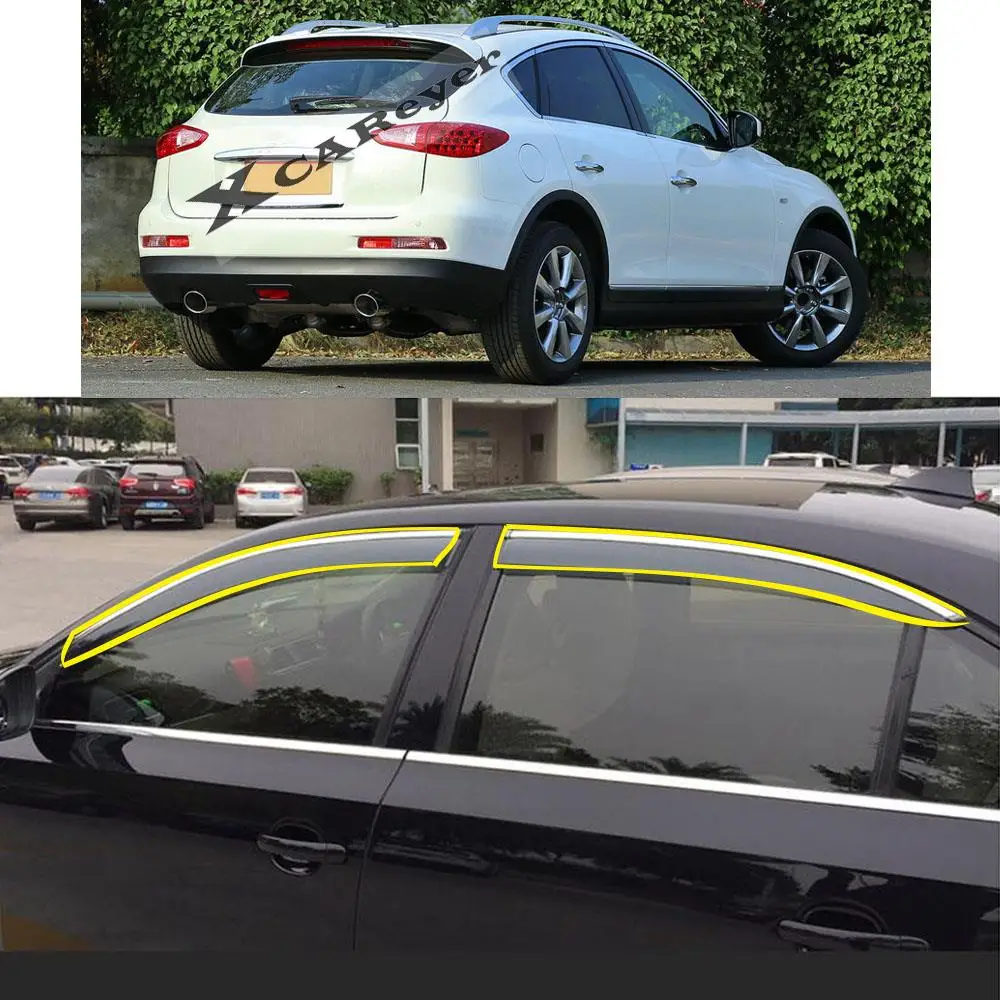 

Стикер для кузова автомобиля, пластиковое стекло, ветрозащитный козырек от дождя и солнца, запчасти для INFINITI QX50 2010-2013