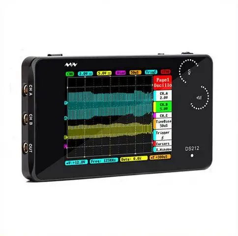 

DS212 DSO212 MiniPocket LCD Digital Portable Storage Oscilloscope Nano Handheld Bandwidth 1MHz Sampling Rate 10MSa/s Thumb Whee