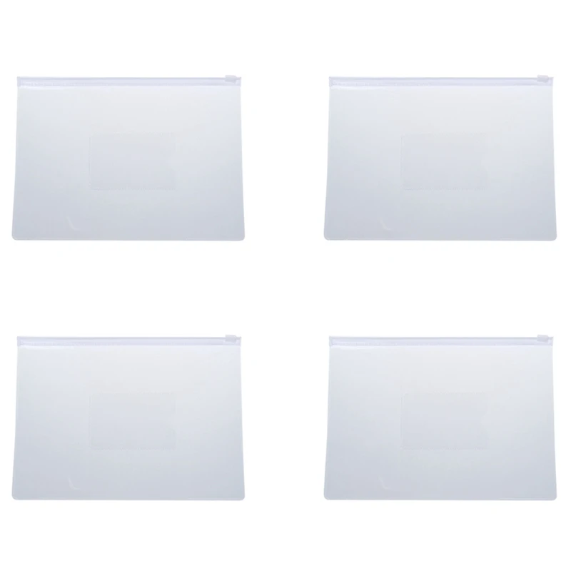 

White Clear Size A5 Paper Slider Zip Closure Folders Files Bags 80 Pcs