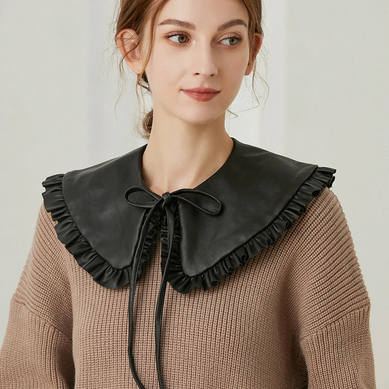 Имитация воротника с передним галстуком белая блузка отворотом съемный воротник