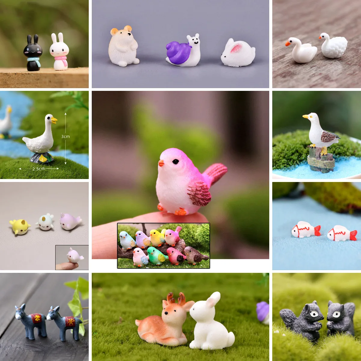 

Аксессуары, миниатюрные фигурки, мини-животные, маленькая птица, олень, аксессуары для рукоделия, аксессуары для творчества