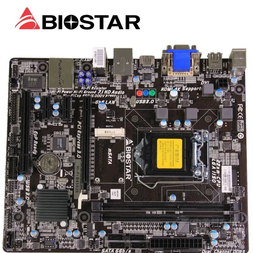 

Десктопная материнская плата BIOSTAR Hi-Fi B85S3E DDR3 разъем LGA 1150 материнская плата твердотельная Встроенная