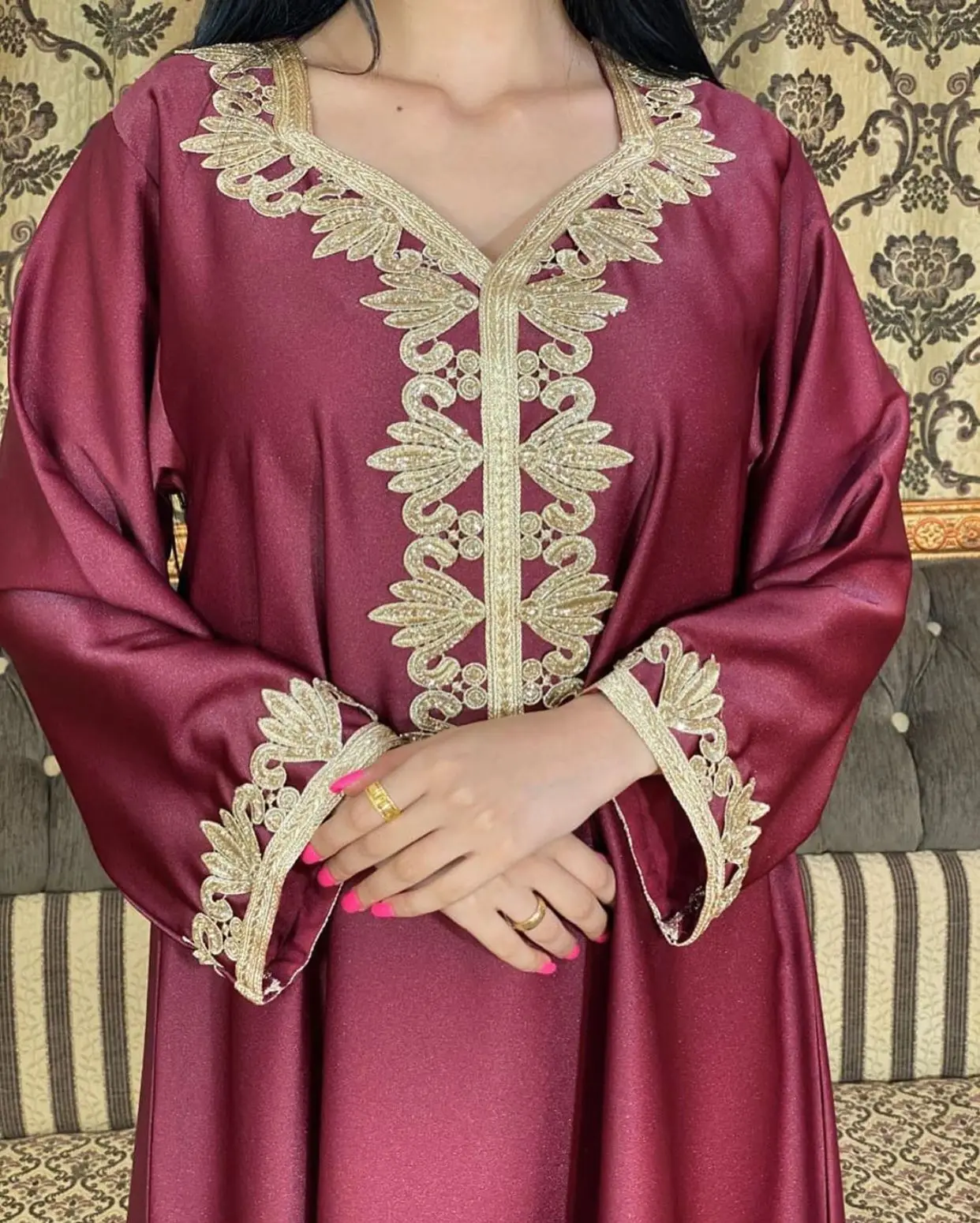 Djellaba Abaya Dubai Embroidered Gold Plated Jalabiya Dress Abaya Muslim Women's Evening Gown Gift Belt Muslim Maxi Dresses
