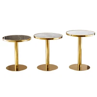 fq imitation marble dining tables and chairs set outdoor stainless steel small round table