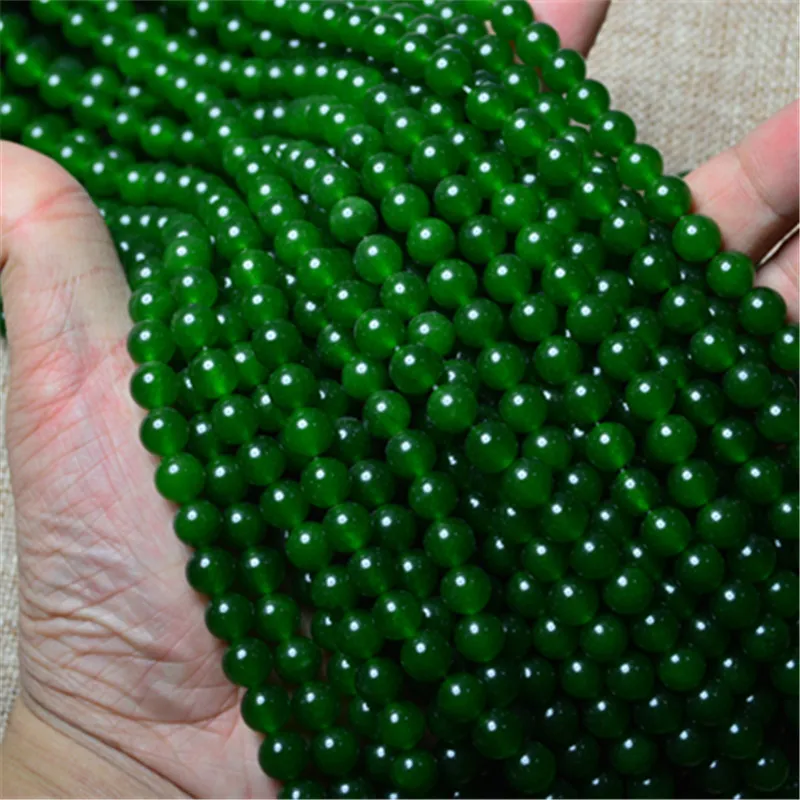 

Genuine Natural Green Jade Beads For Jewelry Making Diy Bracelet Necklace Round Jades Stone Loose Beads Accessories Wholesale