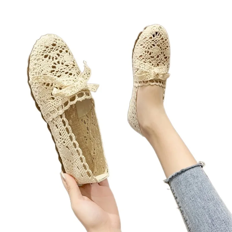 

2022 New Breathable Mesh Women's Shoes Soft Bottom Peas Shoes Flat Shoes