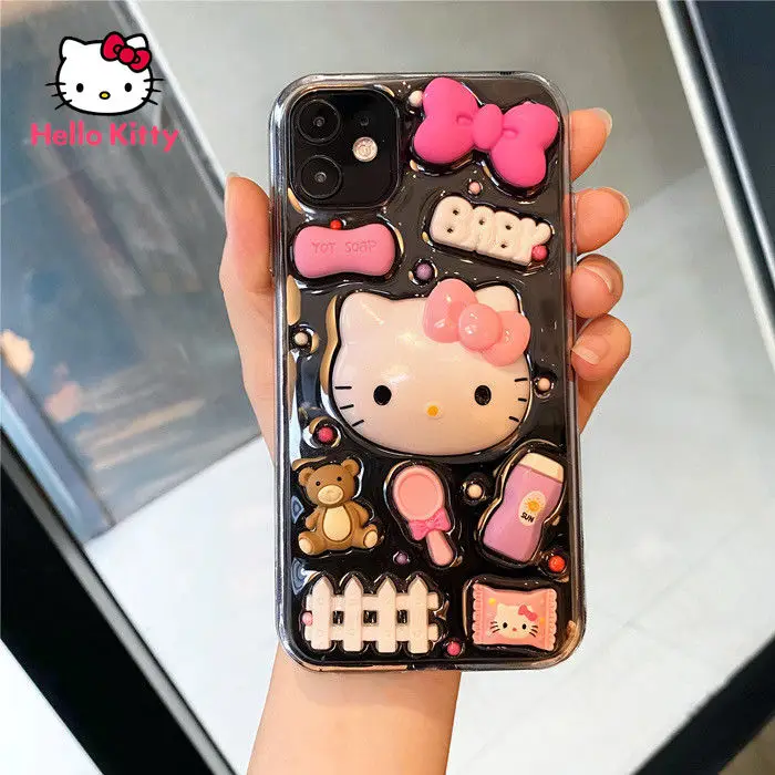 

Hello Kitty Cartoon Personality Creative Phone Case for Iphone 13 13 Pro 13 Promax 12 12 Pro 12 ProMax 11 Pro Max XS XR Cover