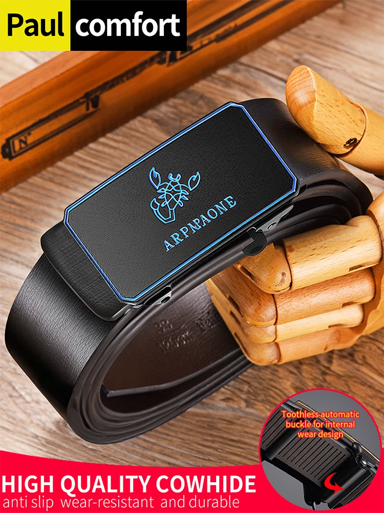 Мужские джинсы с автоматической пряжкой 12 созвездий из ПУ кожи