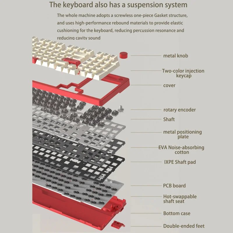 Новая настраиваемая клавиатура AK98 с популярным валом Bluetooth 2 4 ГГц беспроводная
