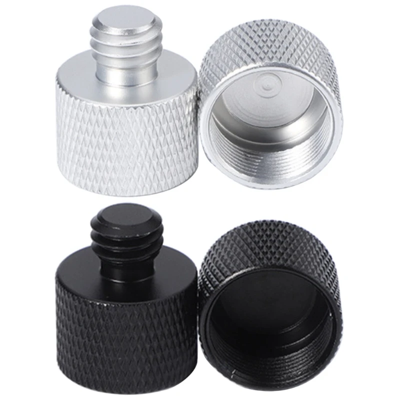 

2pcs Mic Stand Adapter 5/8 Female to 3/8 Male Threaded Tripod Mount Screw Adapter Combo Pack for Microphone Mount and Stand QXNF
