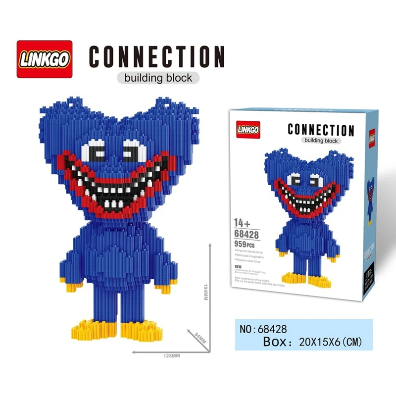 

Huggy Wuggy DIY Assembled Building Blocks Poppy Children's Toys Educational Toys Horror Doll Cartoon Animation