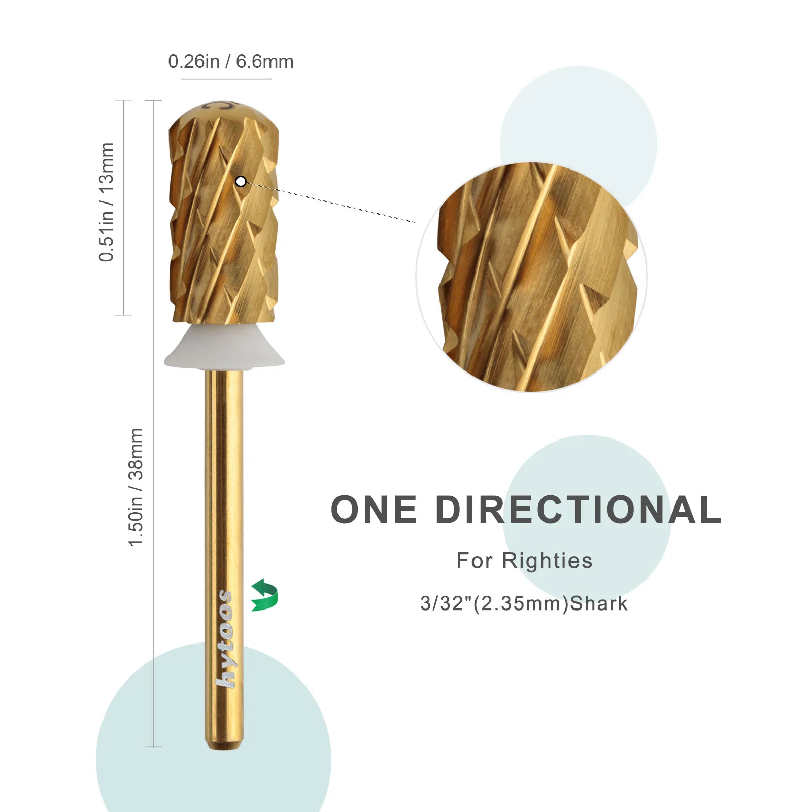 Сверло для ногтей из нержавеющей стали маникюра от HYTOOS безопасное большое