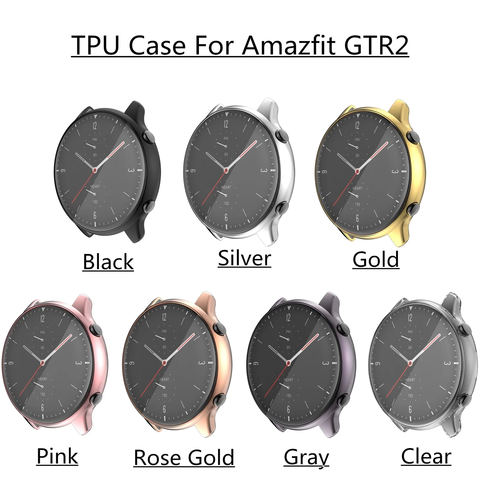 

Protective Case Glass For Amazfit GTR 3 / GTR 3 Pro Full Screen Protector Cover TPU Shell HD Protective Film Anti-drop Case