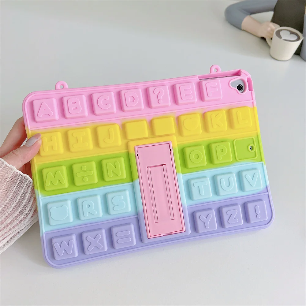 

Letter Case for Huawei MediaPad M6 10.8 Stand Cover Soft Silicone Protective Shell Kids Shockproof Fashion Holder Tablet Funda