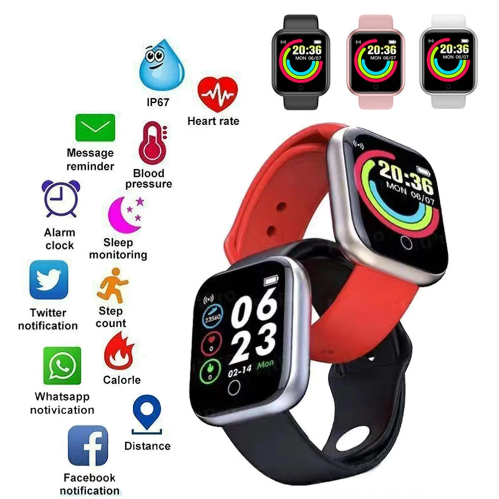 

Smart Watch Y68s Men Women Digital Watches Bluetooth Fitness Tracker Smartwatch Electronic Clock for Huawei Xiaomi AGG