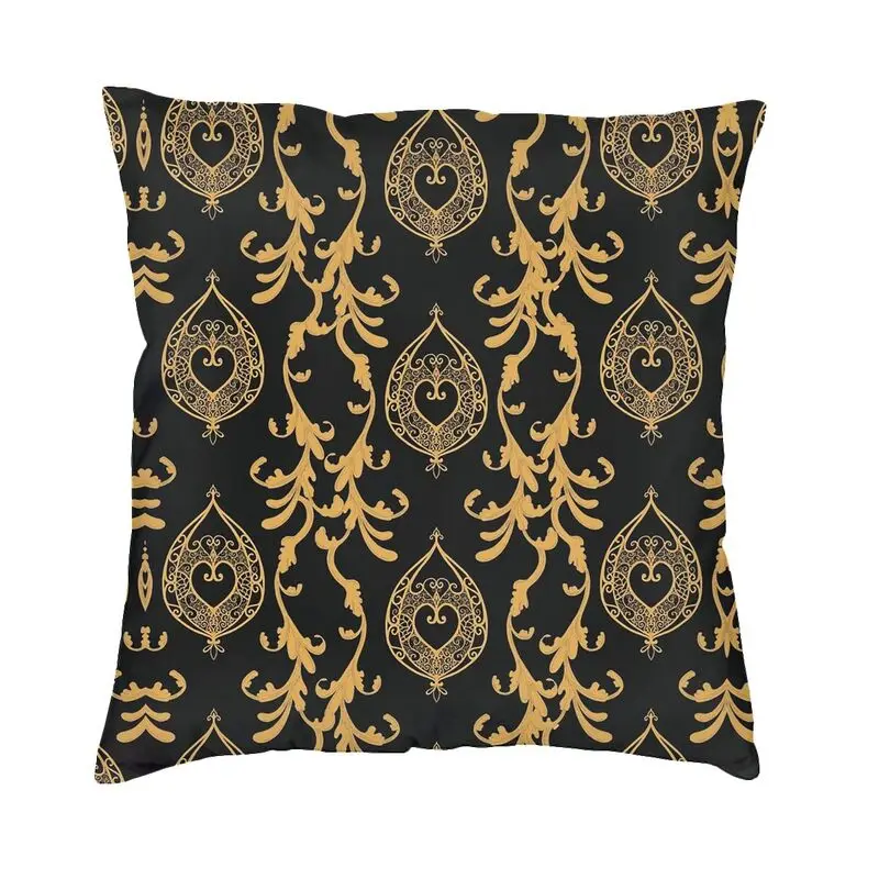 Europe Victorian Gold Leafs Floral Cushion Cover 40x40cm Soft Modern Pillows Case for Sofa Home Decor