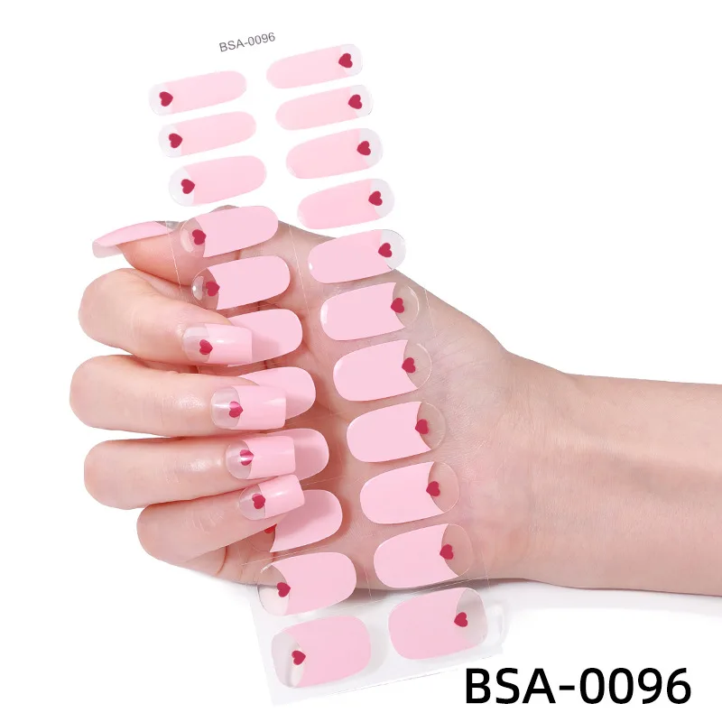 22 полоски обертки для французского гель-лака ногтей цветной клейкий маникюрный