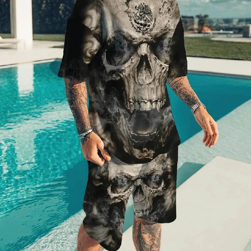 

Men's 3D Printed T-Shirt Loose Crew Neck Tracksuit Streetwear Men's Suit Men's Oversized Casual Shorts Short Sleeve Tracksuit