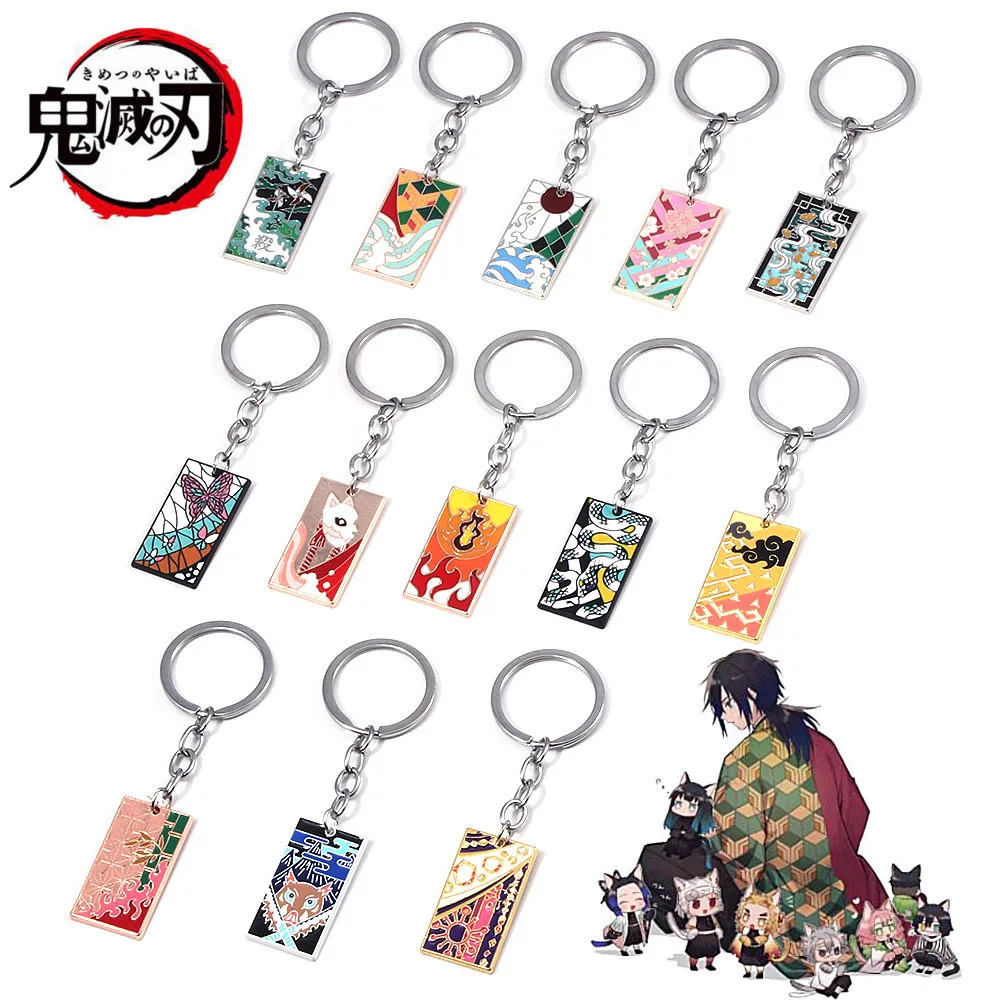 

Anime Demon Slayer Keychain Kimetsu no Yaiba Rengoku Kyoujurou Kanroji Mitsuri Metal Pendant Car Keyring For Women Men Jewelry