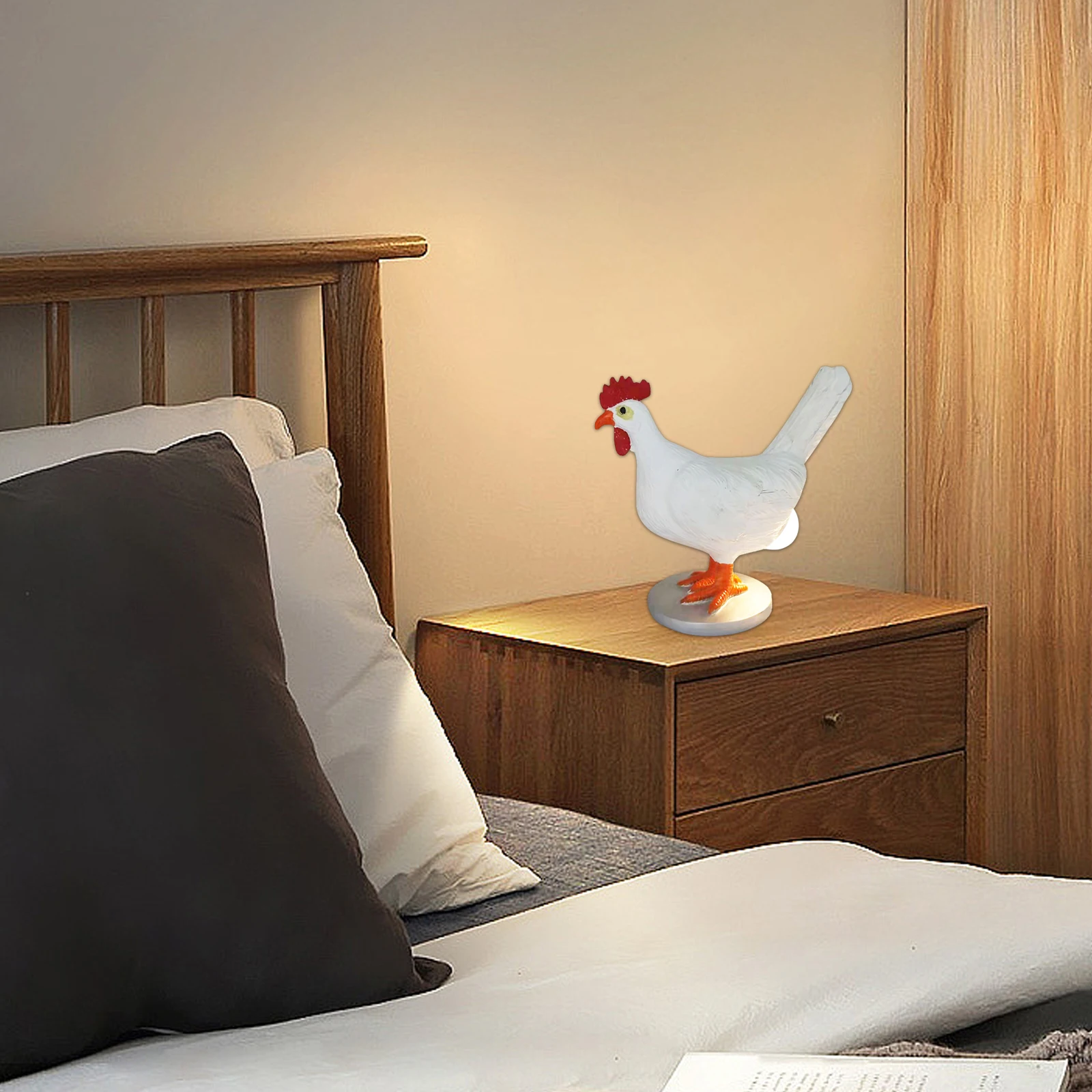 

USB Chick Night Light Rechargeable Resin Animal Decorative Night Lamp Desktop Ornaments Art Crafts Holiday Gifts Home Decoration
