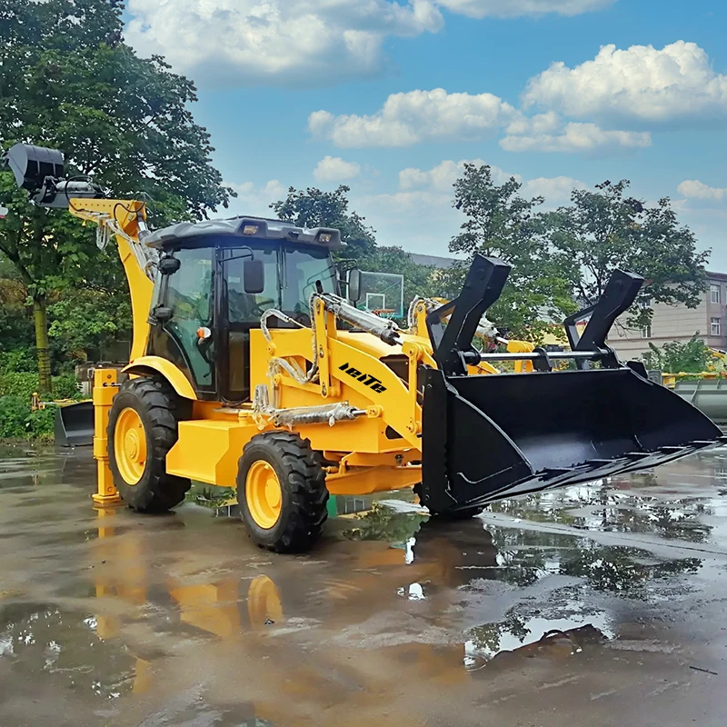 4-колесный новый экскаватор-погрузчик