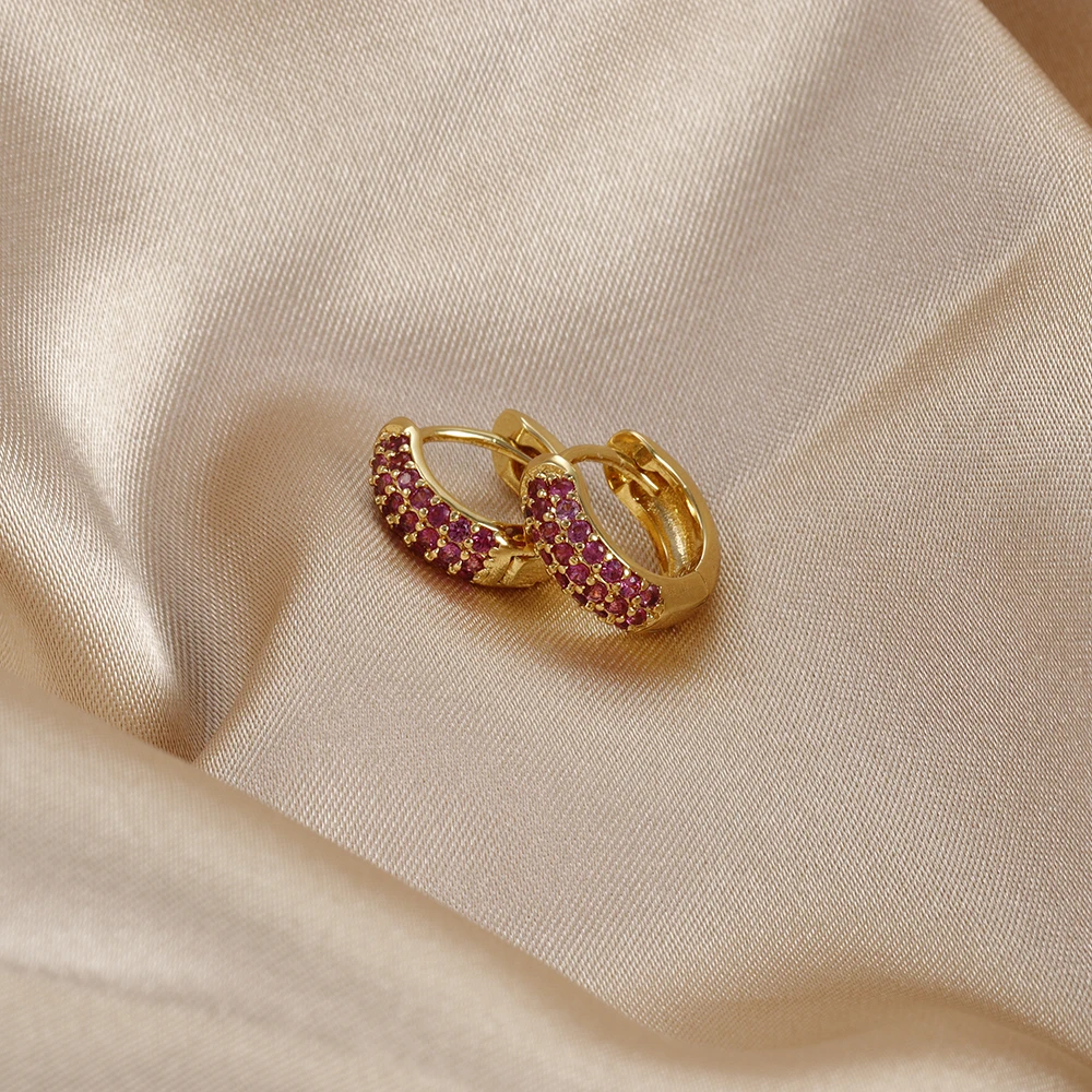 Роскошные маленькие серьги-кольца Huggie из нержавеющей стали для женщин