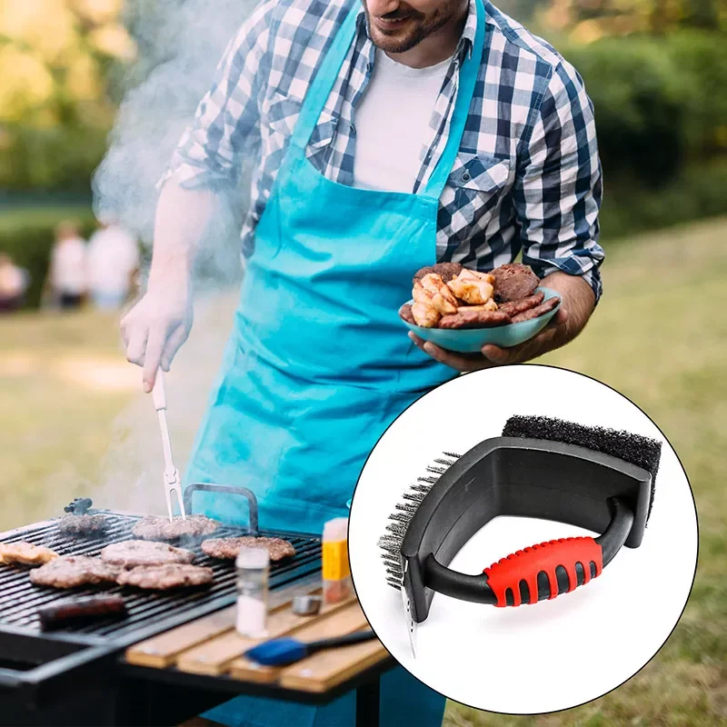 

Barbecue BBQ Grill Cleaning Brush Stainless Steel Cooking Tools Kitchen Accessories Wire Cleaning Brushes