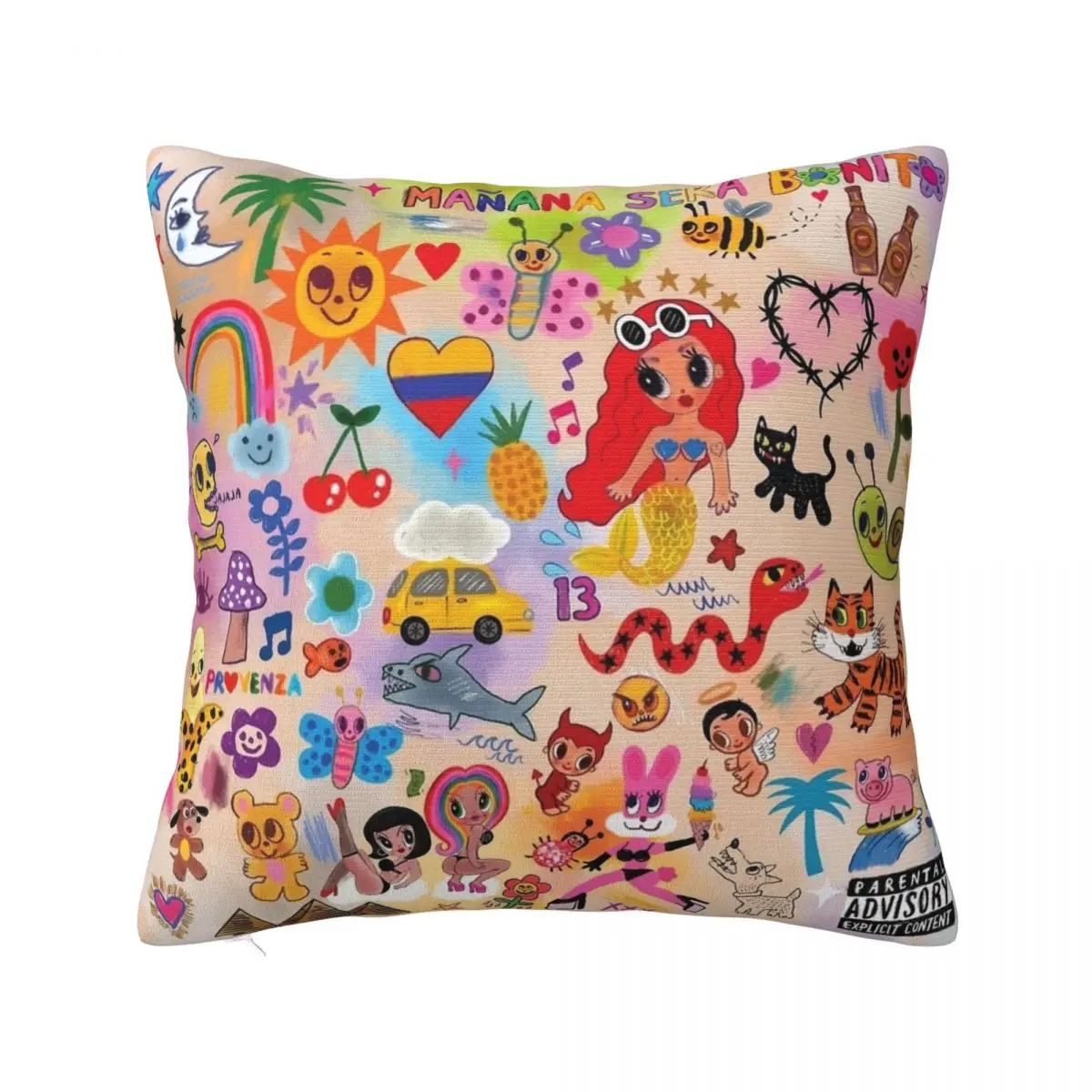 Чехол для подушки из мягкой ткани 45 х45 см