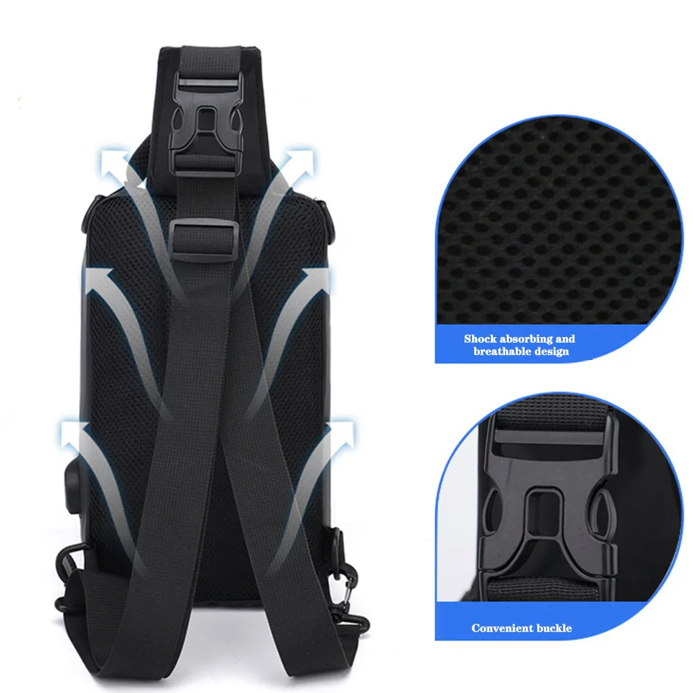 Anti Theft Shoulder Bag Cross-body Bags With USB For Travel Cycling