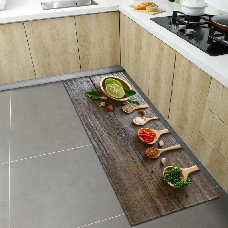 

Многослойный кухонный ковер с рисунком специй, войлочный материал для спальни, красивый прямоугольный Противоскользящий ковер, домашний к...