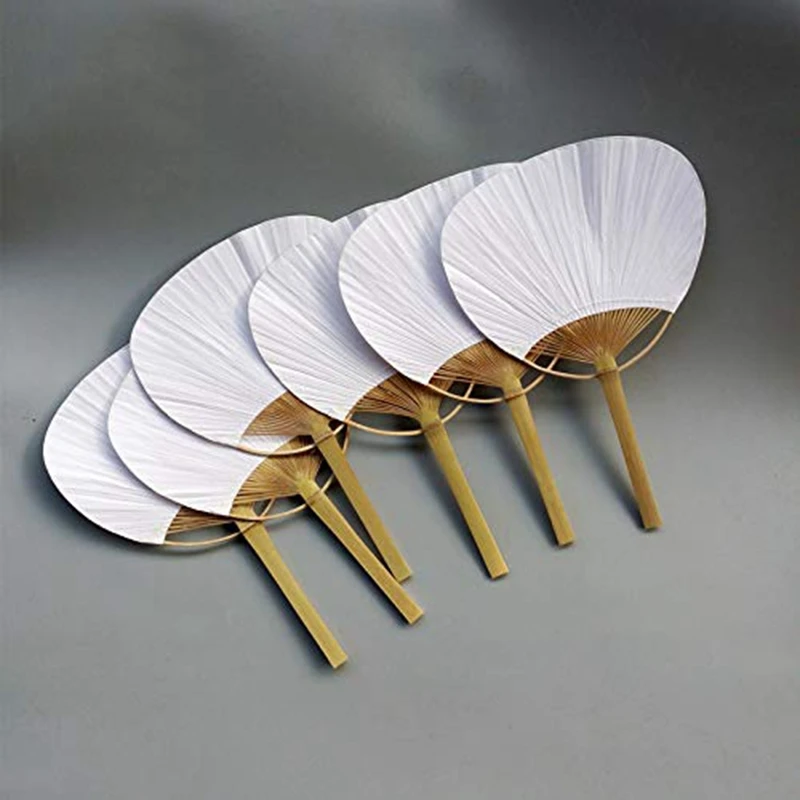 

36 Pcs/Lot Wedding White Paddle Fan for Wedding Decoration