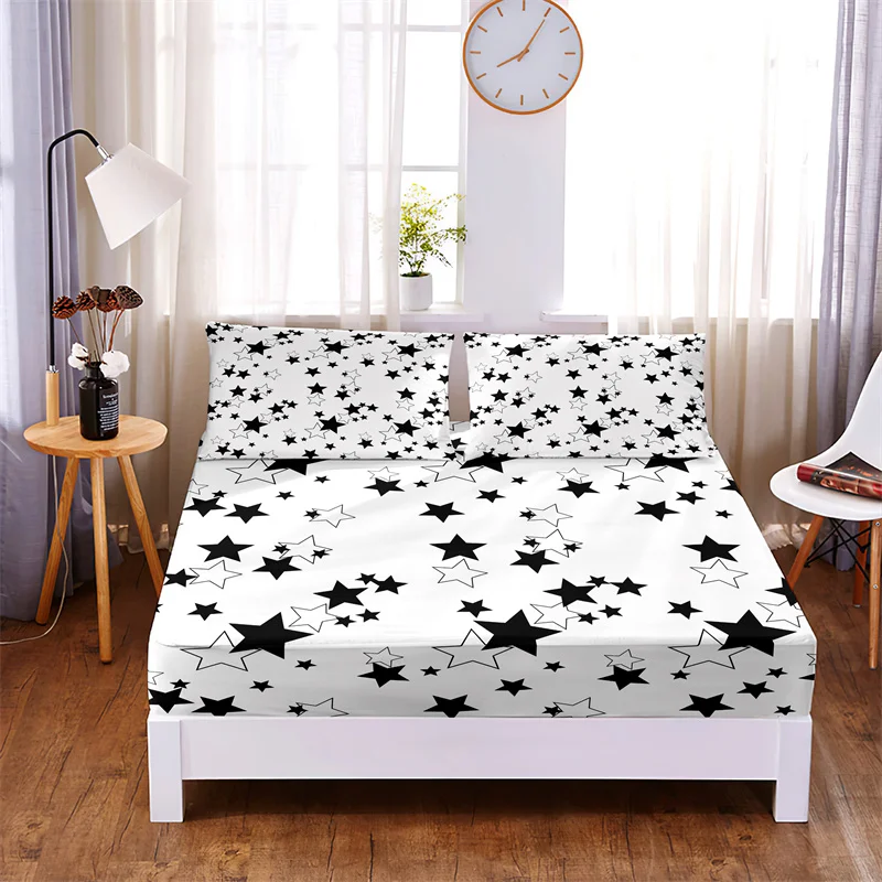 Комплект постельного белья Красной простыни с принтом Love наматрасник 4 стороны