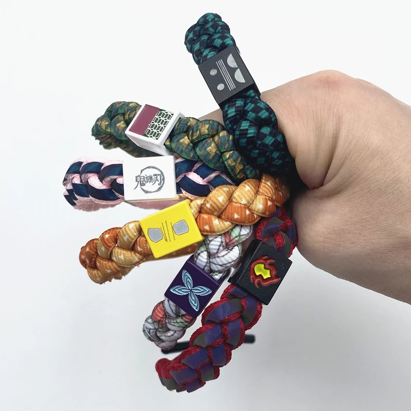 Браслет для косплея Tanjirou Nezuko Zenitsu Giyuu из аниме рассекающий демонов плетеный