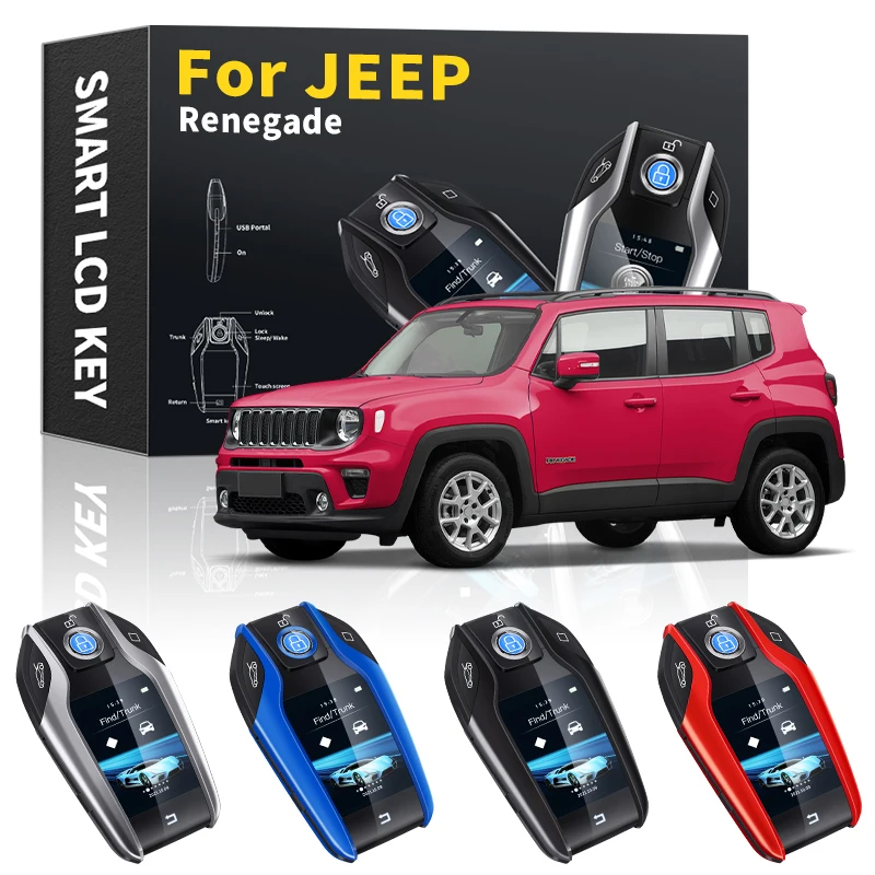 

Keyles Entry Remote Car Key Modified Smart LCDFor JEEP Renegade 2012 2013 2014 2015 2016 2017 2018 2019 2020 Car Accessories