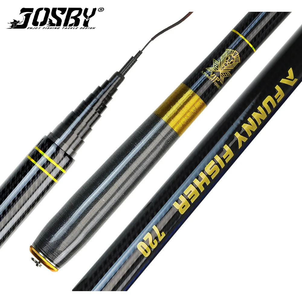 

JOSBY Carp Feeder Fishing Rod Carbon Fiber Telescopic Hand Pole 2.7M 3.6M 4.5M 5.4M 6.3M 7.2M Stream Rods Accessories