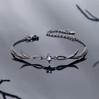 elegant fashion gothic dark style demon wings metal chain bracelet bangles for women girl temperament trend jewelry