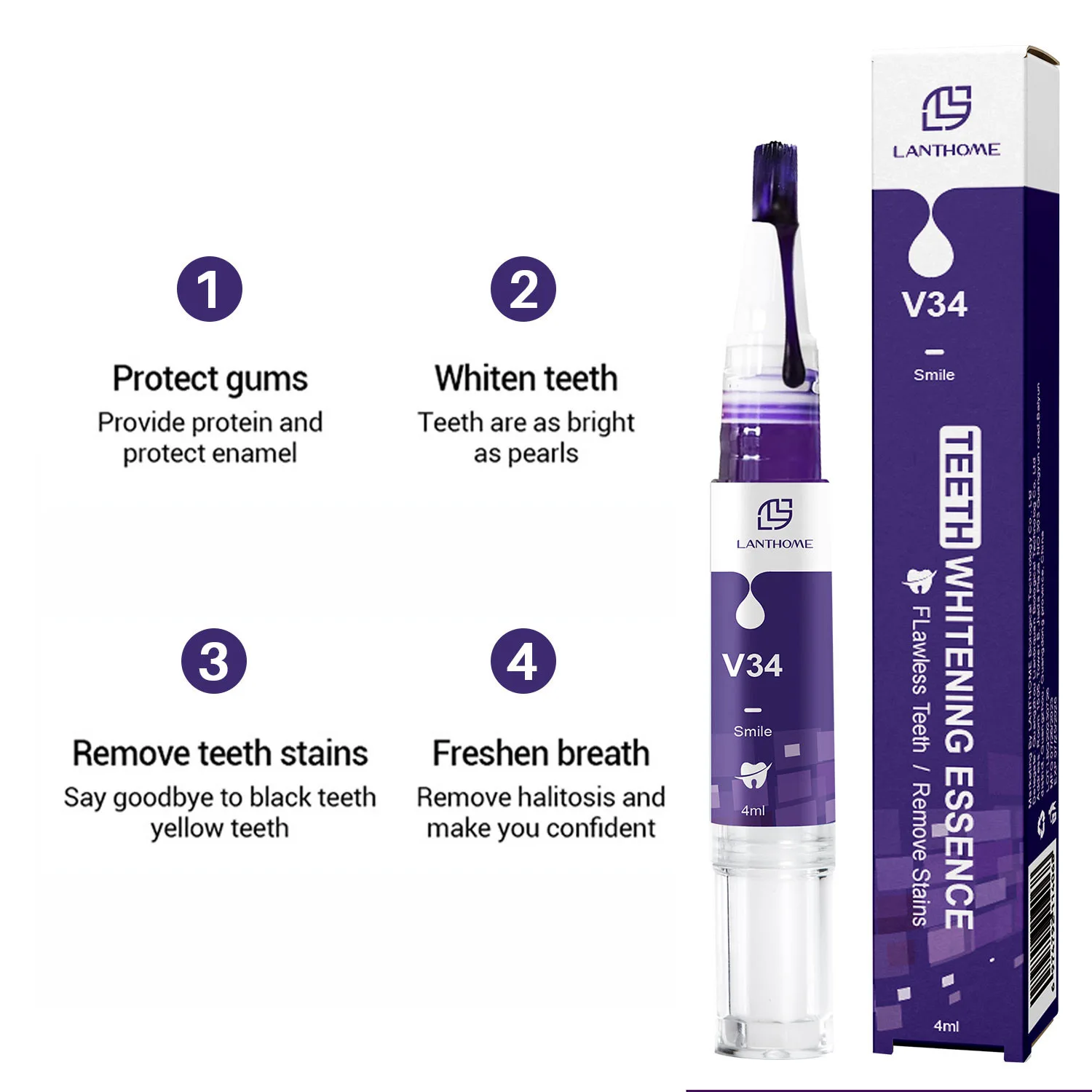 Новое поступление Lanthome отбеливание зубов удаление желтых черных V34 чистящая