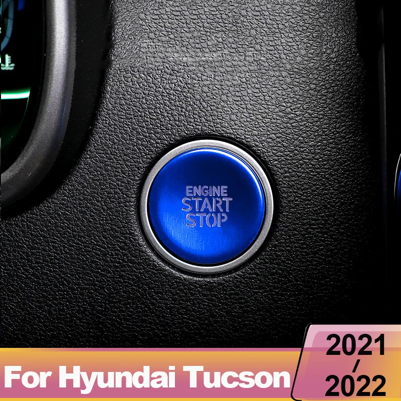 

Start Stop Engine Button Switch Cover Trim For Hyundai Tucson 2021 2022 NX4 Hybrid Push Button Switch Decor Stickers Accessories