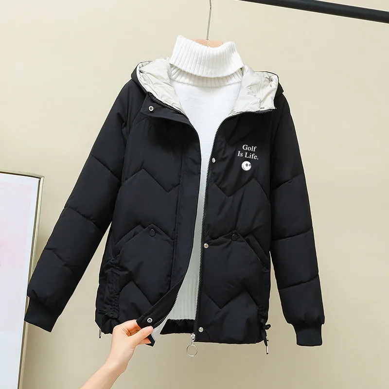

Winter Women's golf wear Golf Jackets Fashion Golf Clothing Woman horse Windbreak Thicken Warm Down Cotton Women golf Coats