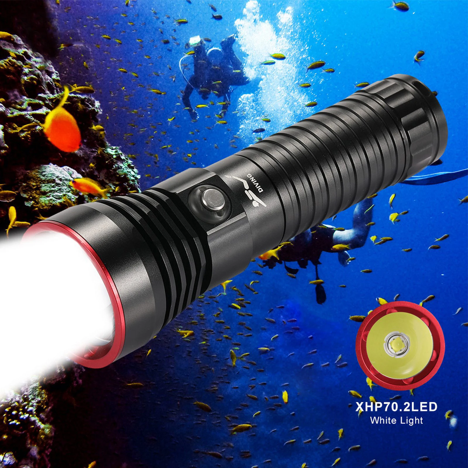 

LED Flashlight Dive Powerful XHP70.2 IPX8 Diving 100M Waterproof Underwater Camping Lanterna Torch Lamp 3000 Lumens
