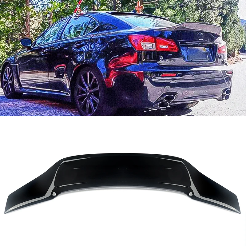Фото Спойлер на крыло багажника Duckbill для 2006-2013 LEXUS IS250 IS350 RT, глянцевый черный задний спойлер на крышу, задний диффузор №2