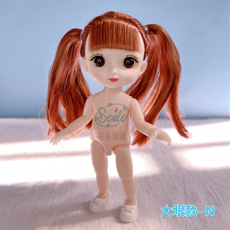 Мини милые 3D большие глаза 16 см BJD 1/12 13 Шарнирная кукла детская голова с боди
