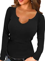 womens basic scoop neck low cut solid sexy button down short sleeve t shirts bodysuits blouse womens tunics