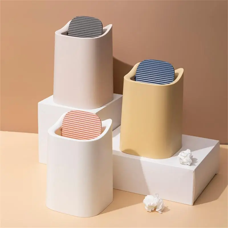 

Flip Design Desktop Trash Can Removable Nordic Mini Trash Can Ins Wastepaper Basket Multi-functional Trash Can Creative Office