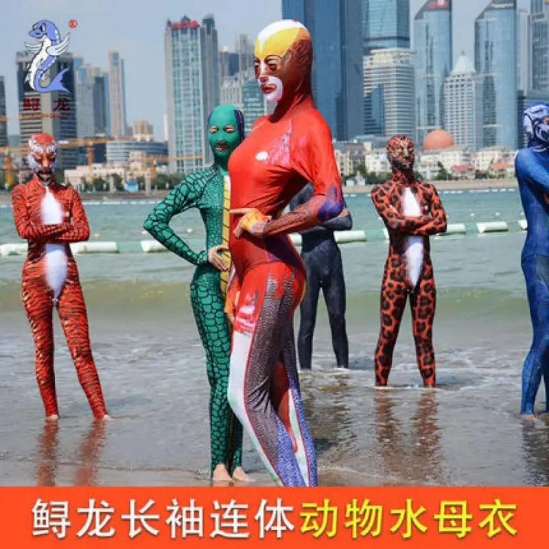 Woman Sun Block Swimming Top With Cap Pants 2PCS Set Jellyfish Prevented Facekini Shirt Unisex Sunscreen Long Sleeves Top Pant
