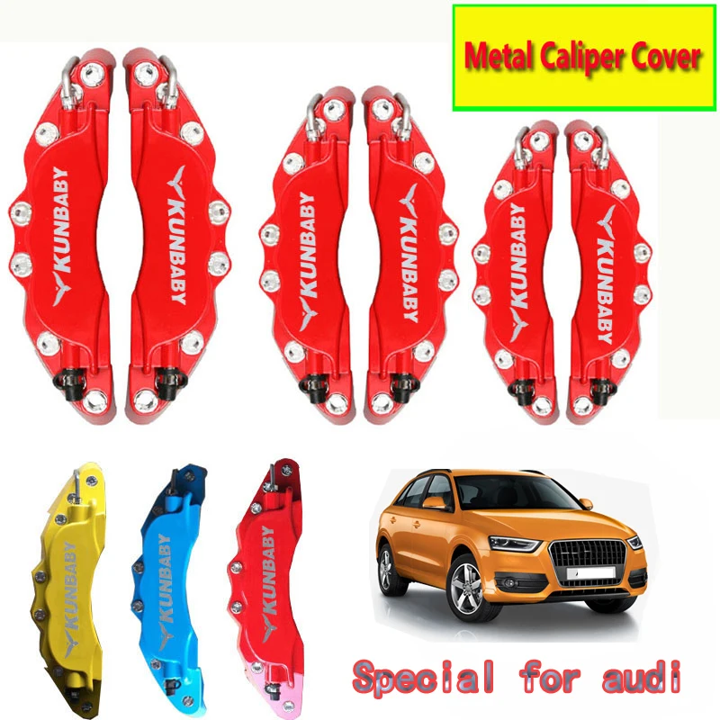 KUNBABY 4 или 2 шт. металлический дисковый тормозной суппорт крышка наклейка Логотип Передняя Задняя для Audi Allround Sline Quattro TTS TT A5 Бесплатная доставка