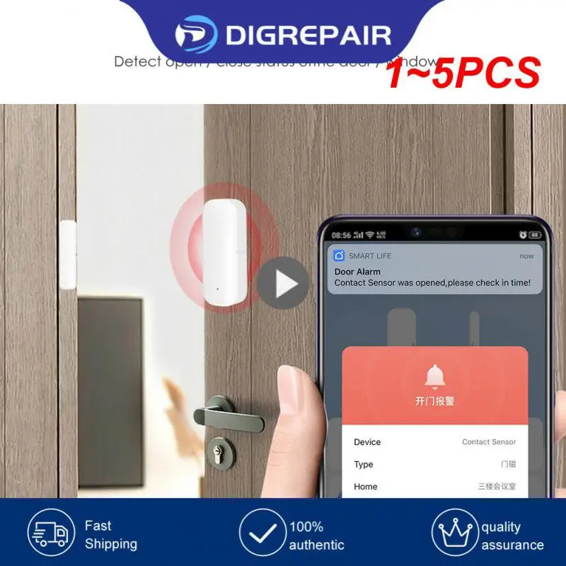 

1~5PCS Tuya WiFi Smart Door Sensor Smart Home Door Open/Closed Detectors Window Sensor SmartLife Works With Home