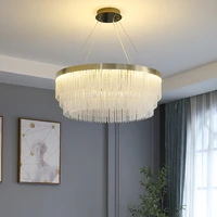 nordic led crystal glass chandelier roundoval postmodern living room dining room dimmable chandelier for indoor lighting