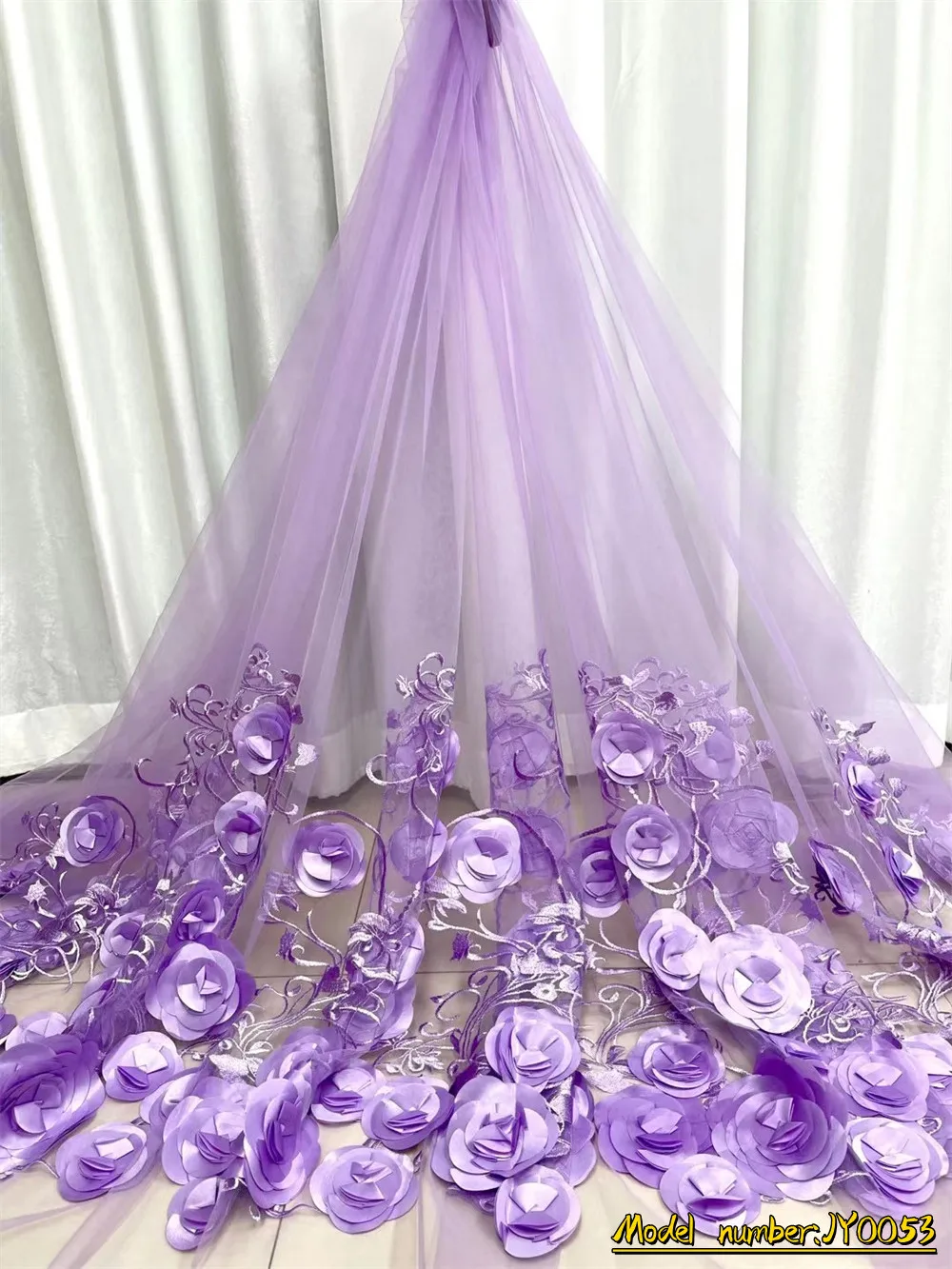 

2022 3D Flowers French Nigerian Laces Fabrics High Quality Tulle African Laces Fabric Wedding African French Tulle Lace JY0053